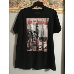Bowery Supply Co Large Black Amsterdam Classic Travel Graphic T-Shirt